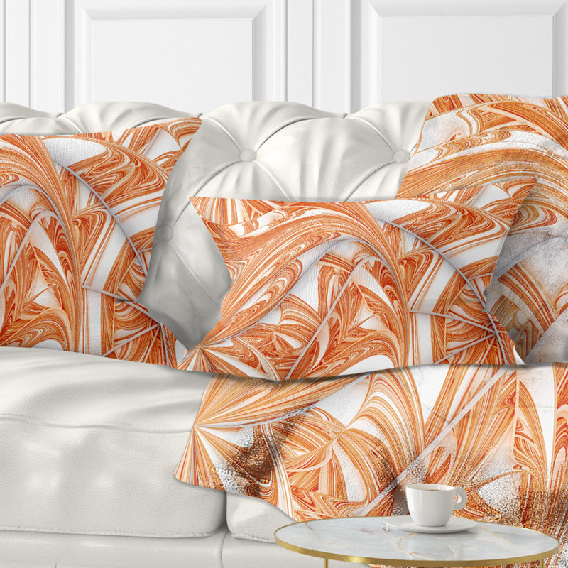 Coussin lombaire à motif fractal winter Abstract, Brun