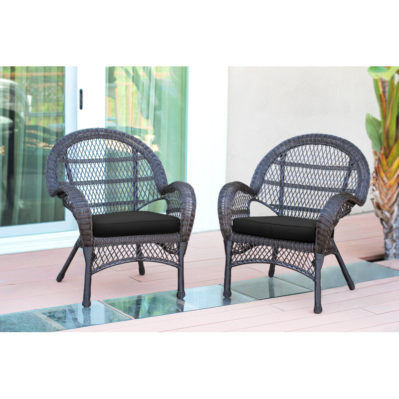 Chaise de patio avec coussins Maltby, Espresso, Noir