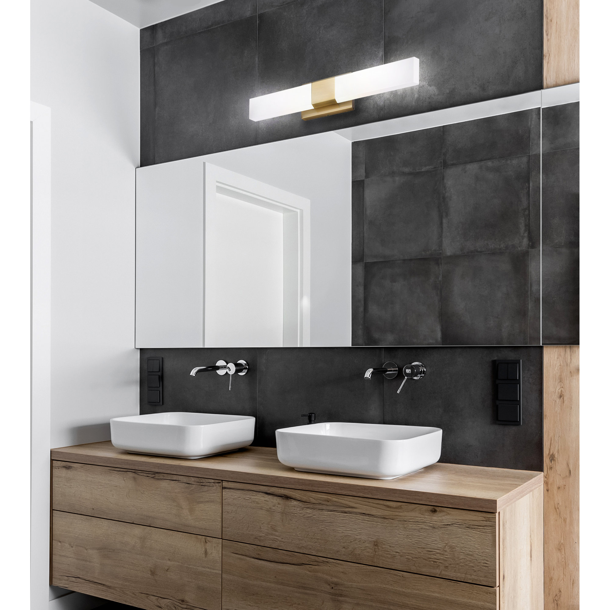 Rosamond 4.75 In. 2 Light Vanity With White Acrylic Shade, Gold