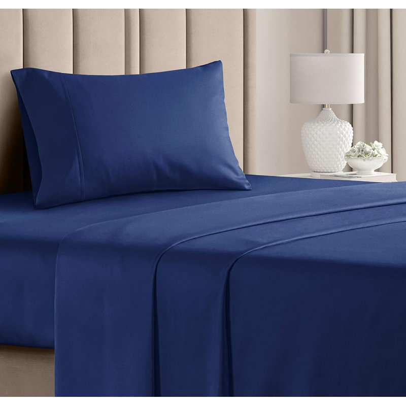 100% Cotton Sheet Set, 400 Thread Count Hotel Luxury Bedding, Soft & Breathable Bed Sheets, 4 Piece Set, White