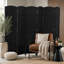 Paravent pliable 6 panneaux, élégant design tissé à la main pour la maison et le bureau, noir