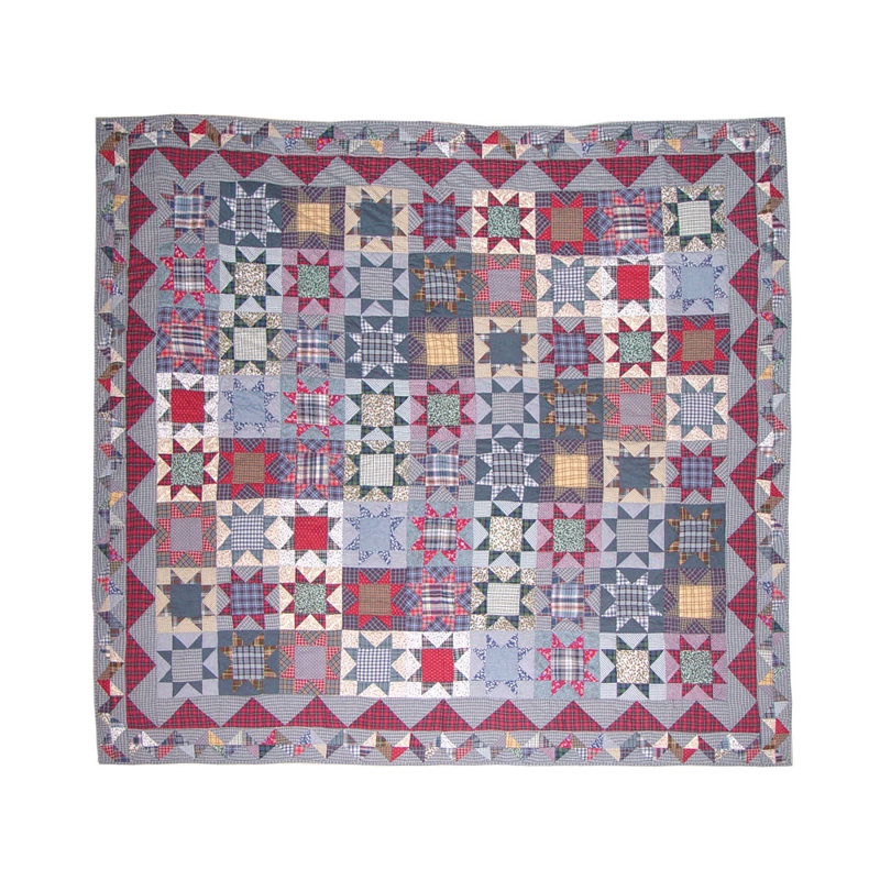 Denim Burst Rustic Cotton Patchwork Quilt