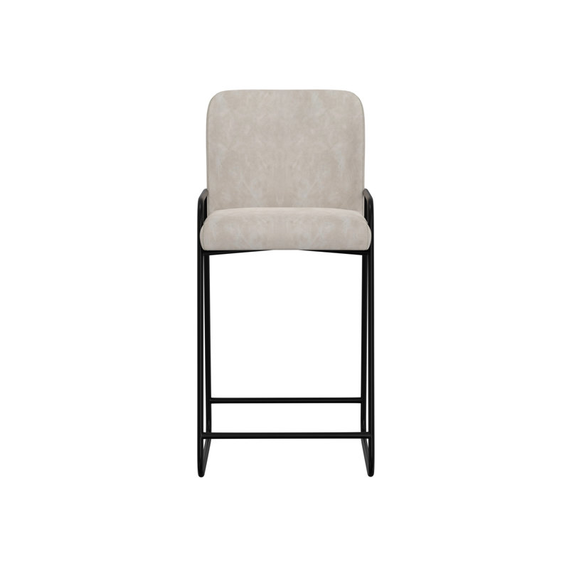 Chaise Suze, dossier arqué, Tabouret de bar (hauteur de siège 30 po), Similicuir neige