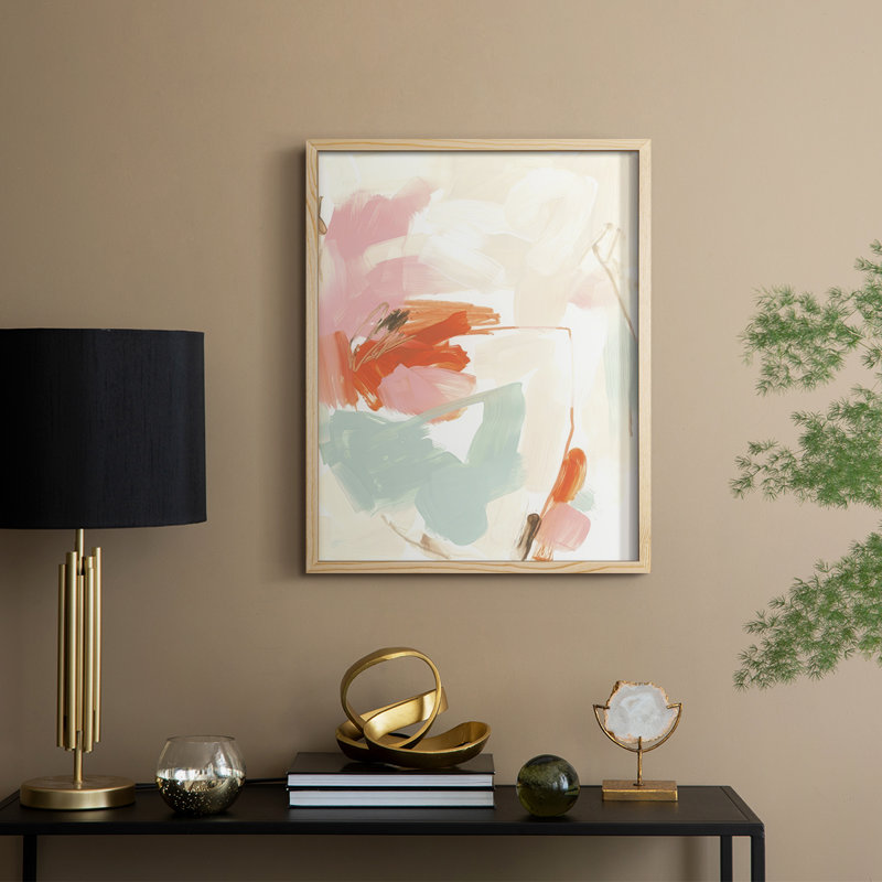 «Peach Blossom Mirage I», reproduction encadrée - bois massif, Naturel, H 11 po x l 9 po