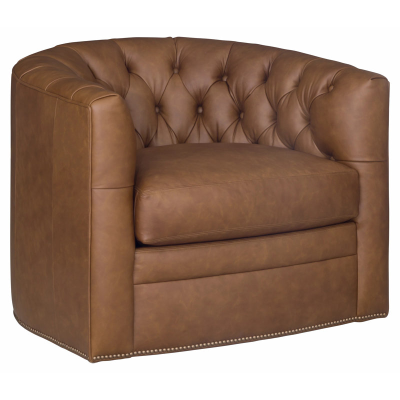 Leather Tufted Armchair, 1181 Pearl