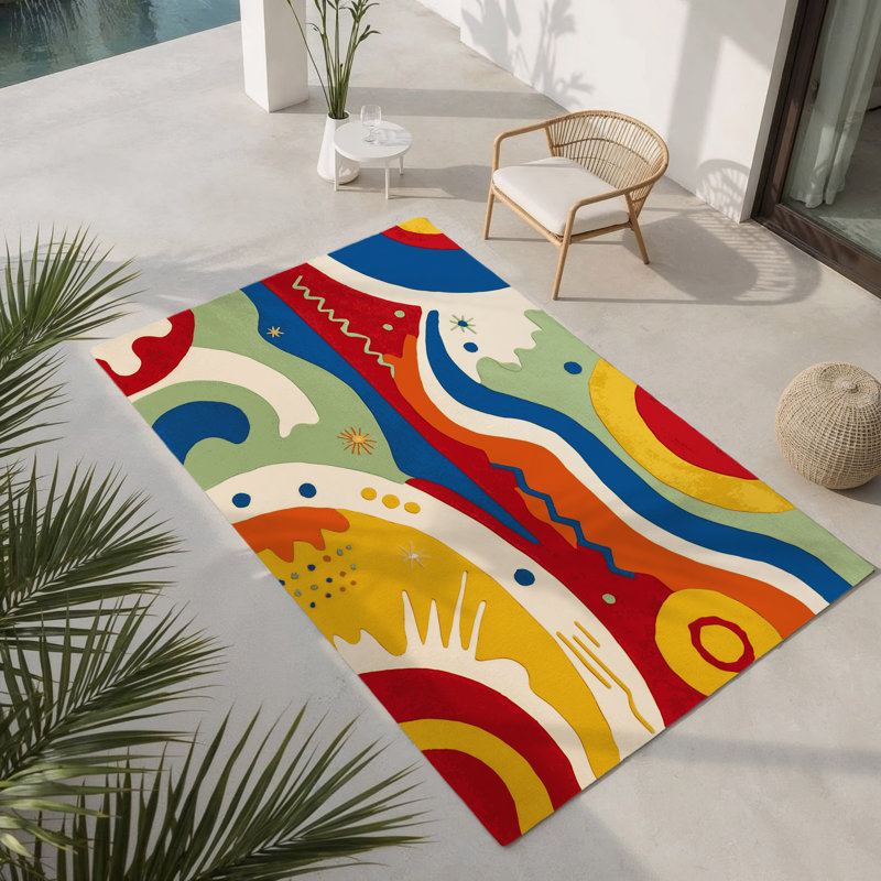 Tapis intérieur et extérieur Snazzy Hoop, Rectangulaire 8 pi x 10 pi
