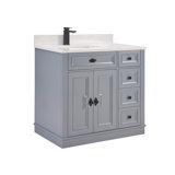 36" Solid Wood Sink Vanity  With 1' Artificial Stone Top