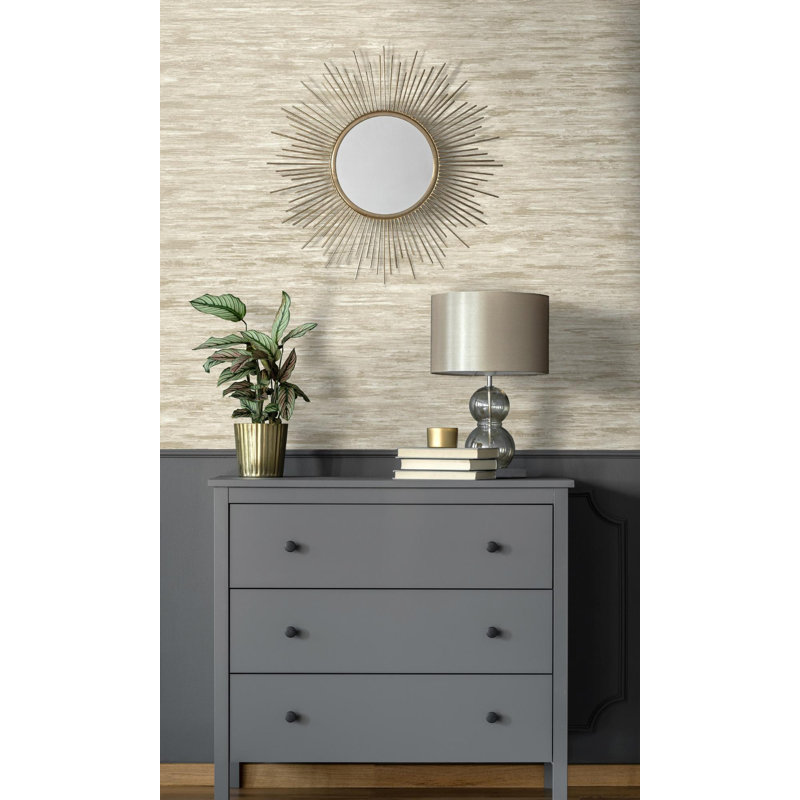 33' L x 21" W Textured Wallpaper Roll, Cream