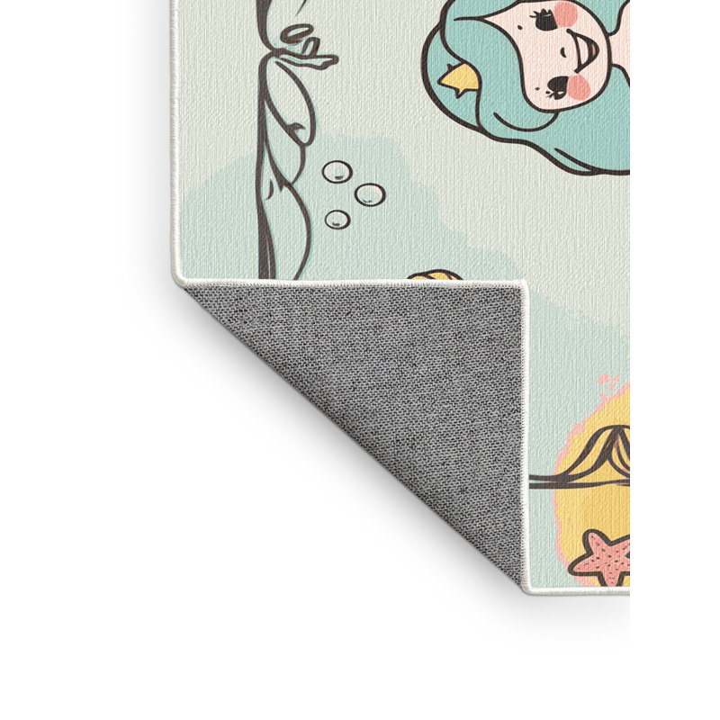 Tapis pour enfants East Urban Home Mermaids, Rectangulaire 8 pi x 12 pi