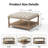 Large Square Tufted Ottoman Coffee Table with Storage Shelf