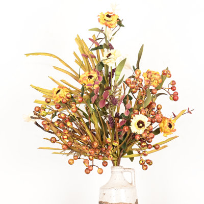 Arrangement floral de marguerite artificielle d'automne de 22 po de style campagnard pour remplissage de vase