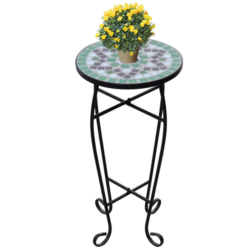 Plant Stand, Green/White/Black