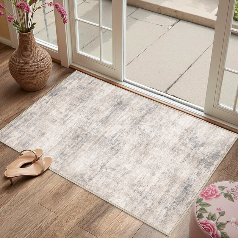 Tapis moderne lavable à la machine avec envers antidérapant Asher, 0.28“, Rectangle 9 pi x 12 pi