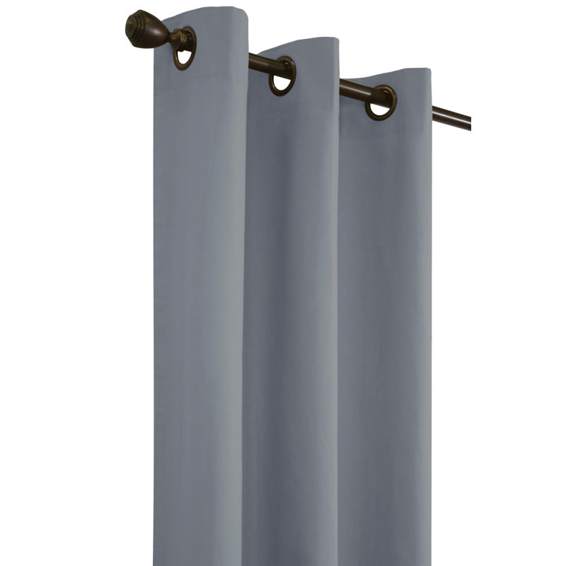 Mcgowen 100% Cotton Solid Room Darkening Thermal Grommet Curtain Panels, 40" W x 63" L, Dolphin Gray