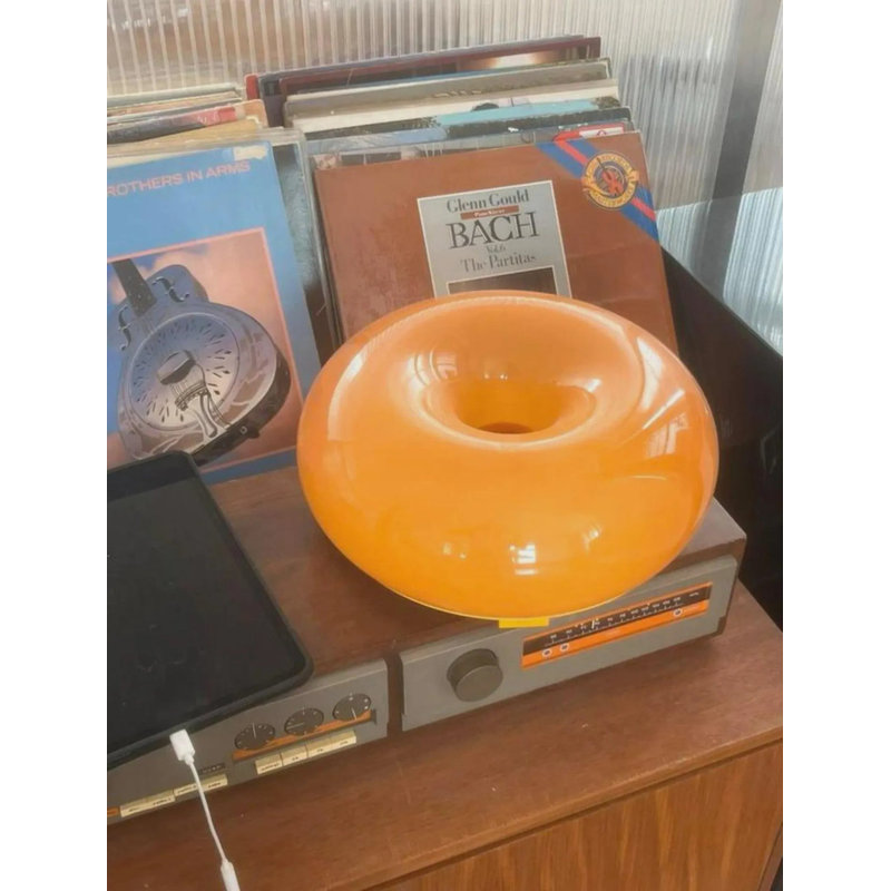 Glownut Lamp Retro Orange Glass Donut Light, Table & Wall Mount, Warm Ambient Glow, Modern Sculptural Design For Home & Office Décor