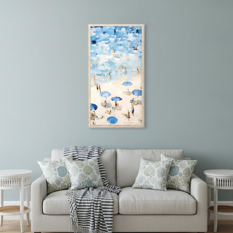 Aerial Beach Views White Framed Wall Art