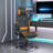 Gaming Chair with Footrest Fabric-712762741