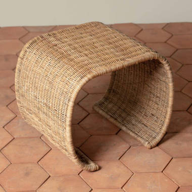 HEALDSBURG SMALL WICKER SWIVEL CHAIR WITH LINEN CUSHION - PALETTE HOME