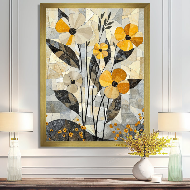 Garretson - Abstract Canvas Art Print, H 32 po x l 24 po, Reproduction encadrée d'une seule photo, Doré
