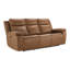 Canapé inclinable électrique en cuir véritable brun clair de 88,2 po Kenol avec appui-tête réglable Kenol-114572863