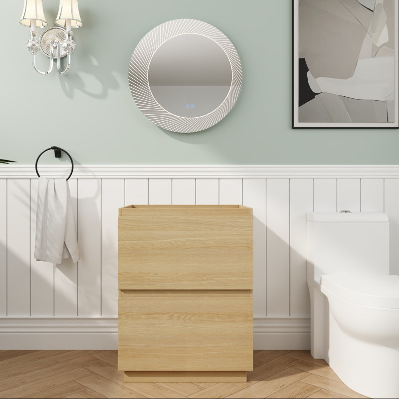 Base de meuble-lavabo à double tiroir 24 po, Beige
