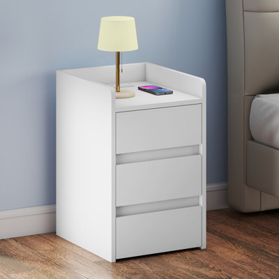 35cm W Manufactured Wood Bedside Table