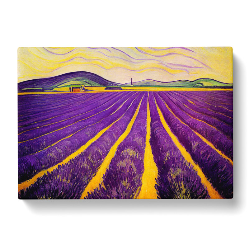 Sublime Lavender Flower Field - Wrapped Canvas Print