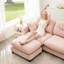 Canapé modulaire en forme de U rose avec coussin en mousse haute, conception ergonomique, pour chambres à coucher et chenille de petits espaces, aménagement flexible