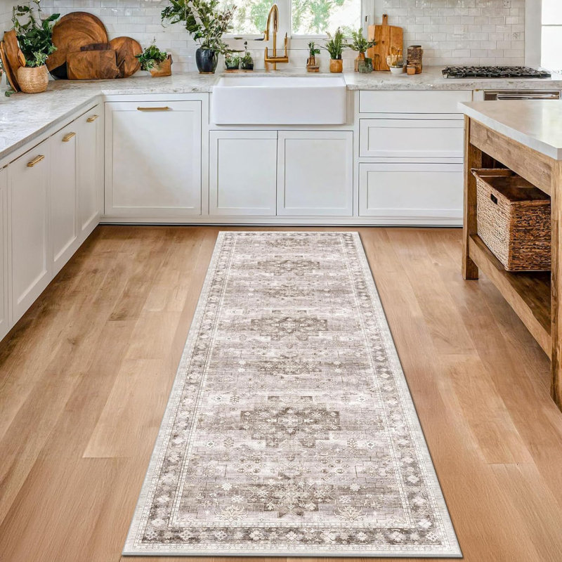 Washable Boho Kitchen Rugs Non-Slip, Runner 2' x 6'
