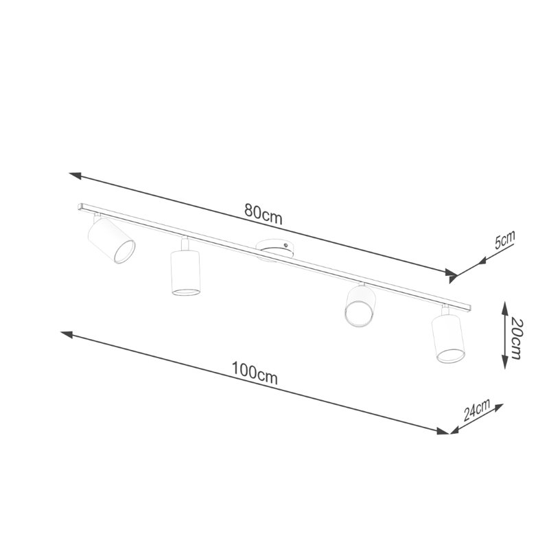 Lemmi 100cm 4 -Light Track Kit