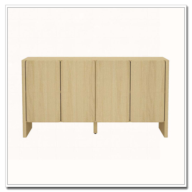 Armoire 4 portes avec rangement, Naturel