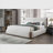 Premium White Fabric Bed-560957346