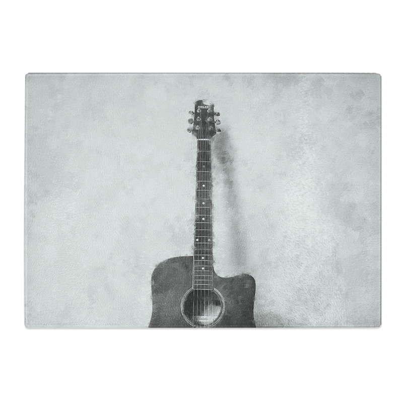 Acoustic Guitar Vol.2 Painting Chopping Board, 0.4cm H x 29cm W x 39cm L