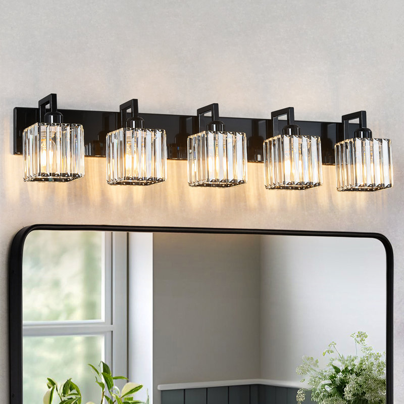 Lumière de coiffeuse Kyneisha, Noir plaqué, 5 lumières