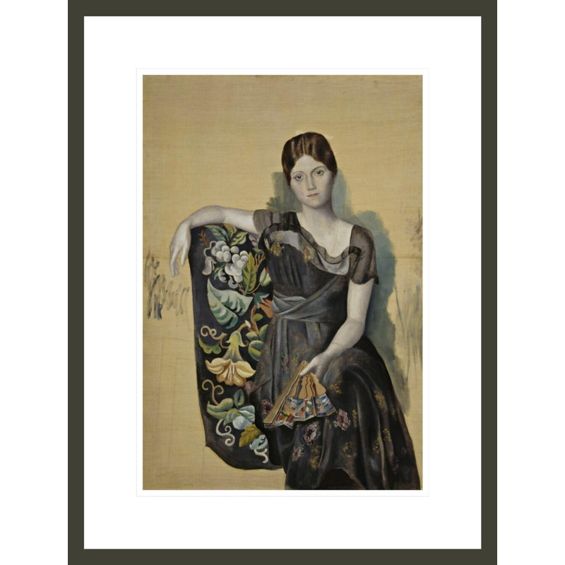 Portrait d'Olga dans un fauteuil (Portrait d'Olga dans un fauteuil) par Pablo Picasso, H 21,75 po x l 16,54 po