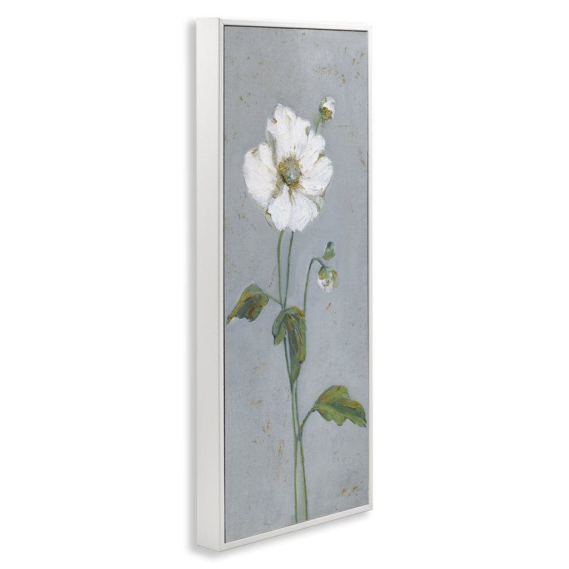 «Simple Bloom», estampe numérique de Sally Swatland, H 24 po x l 10 po, Estampe numérique encadrée blanc bord de mer