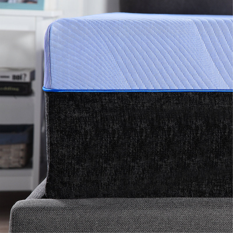 Matelas très grand - Housse de glace bleue et matelas de refroidissement en mousse de 12 po, ressorts à réponse rapide pour un soutien accru