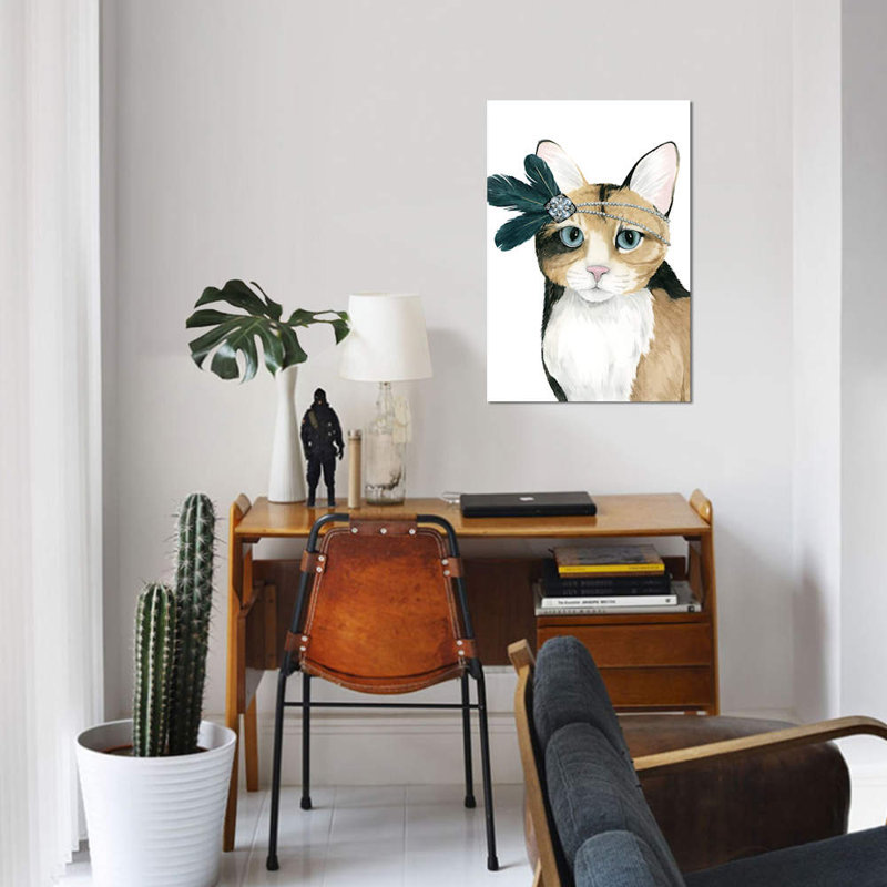 « downton cat ii », impression sur toile, H 60 po x l 40po x P 1,5 po, Toile tendue, Pas de tapis