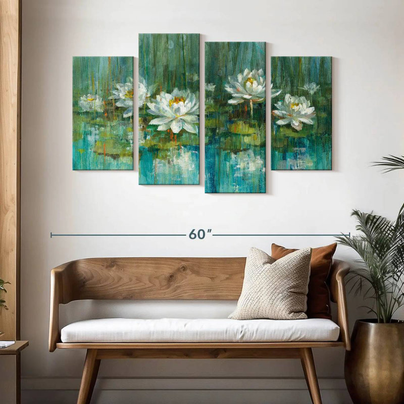 Harnek Water Lily Pond IV, 32" H x 52" W