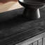 Buffet courbé 59 po, avec poignées en bois massif et tablettes réglables, buffet noir antique 59 po-1442329908