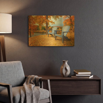 «Autumn Splendor» par Edward M. Fielding, art mural en métal doré, 24 po x 16 po