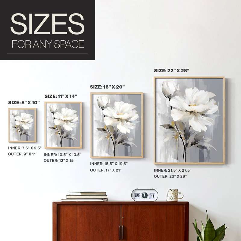 Reproduction encadrée FLORAL Series CDXL III - bois massif, H 11 po x l 9 po
