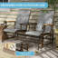 2-Person Outdoor Glider Bench With Mesh Fabric For Porch