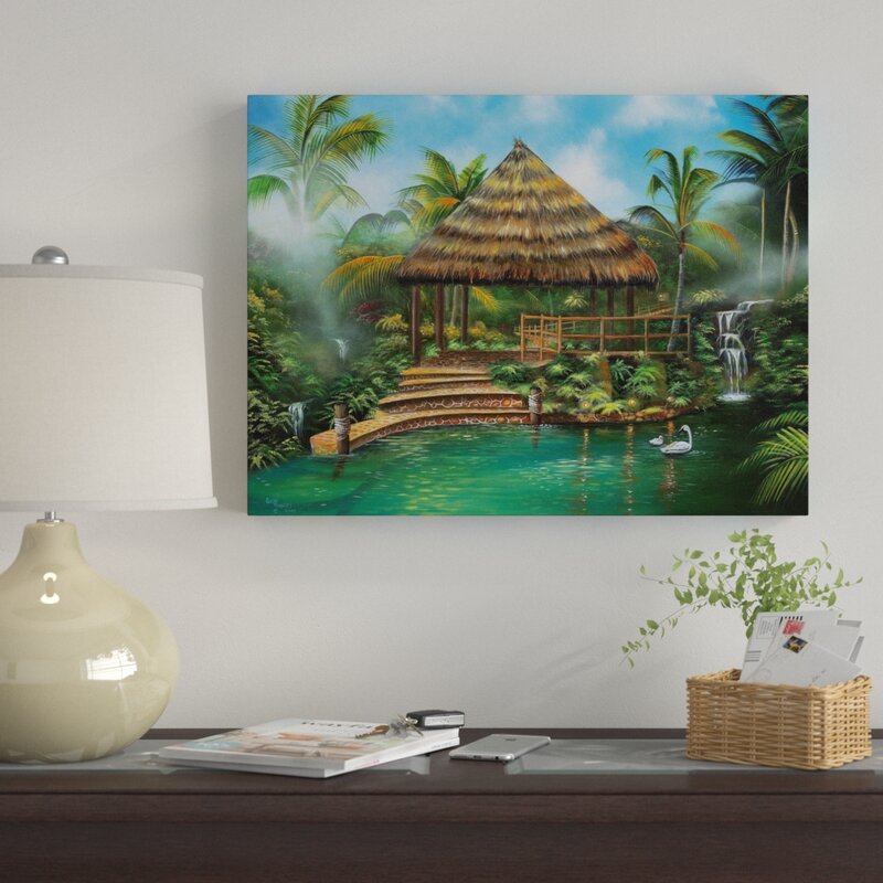 Tropical Paradise On Canvas by Geno Peoples Print
