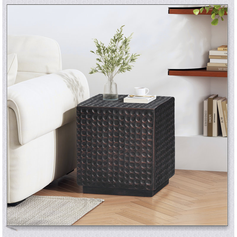 Durable MGO Fluted Outdoor Side Table, Perfect For Patio, Garden, And Backyard Use, With Elegant Design And Versatile Functionality