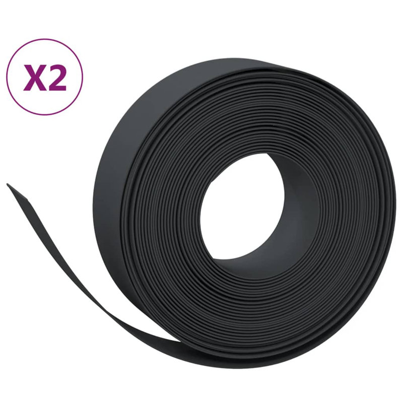 Auguster 100 cm W Lawn Edging Fencing, Black, 15cm H x 100cm W