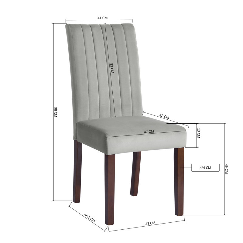 Beley Upholstered Dining Chair, Dark Brown, Grey