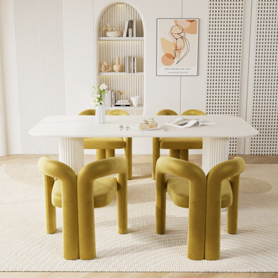 Ensemble de table de salle à manger moderne à double piédestal