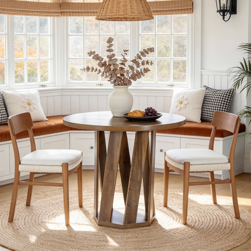 31.5'' Small Round Wood Dining Table for 2-4 People