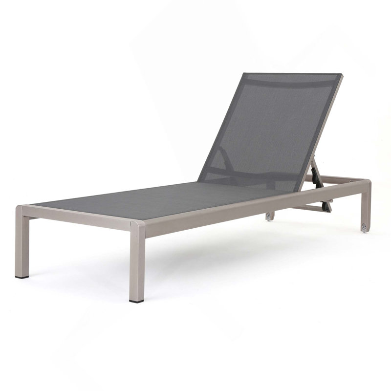 Chaise longue d'extérieur en aluminium 1pc, Naturel, 1